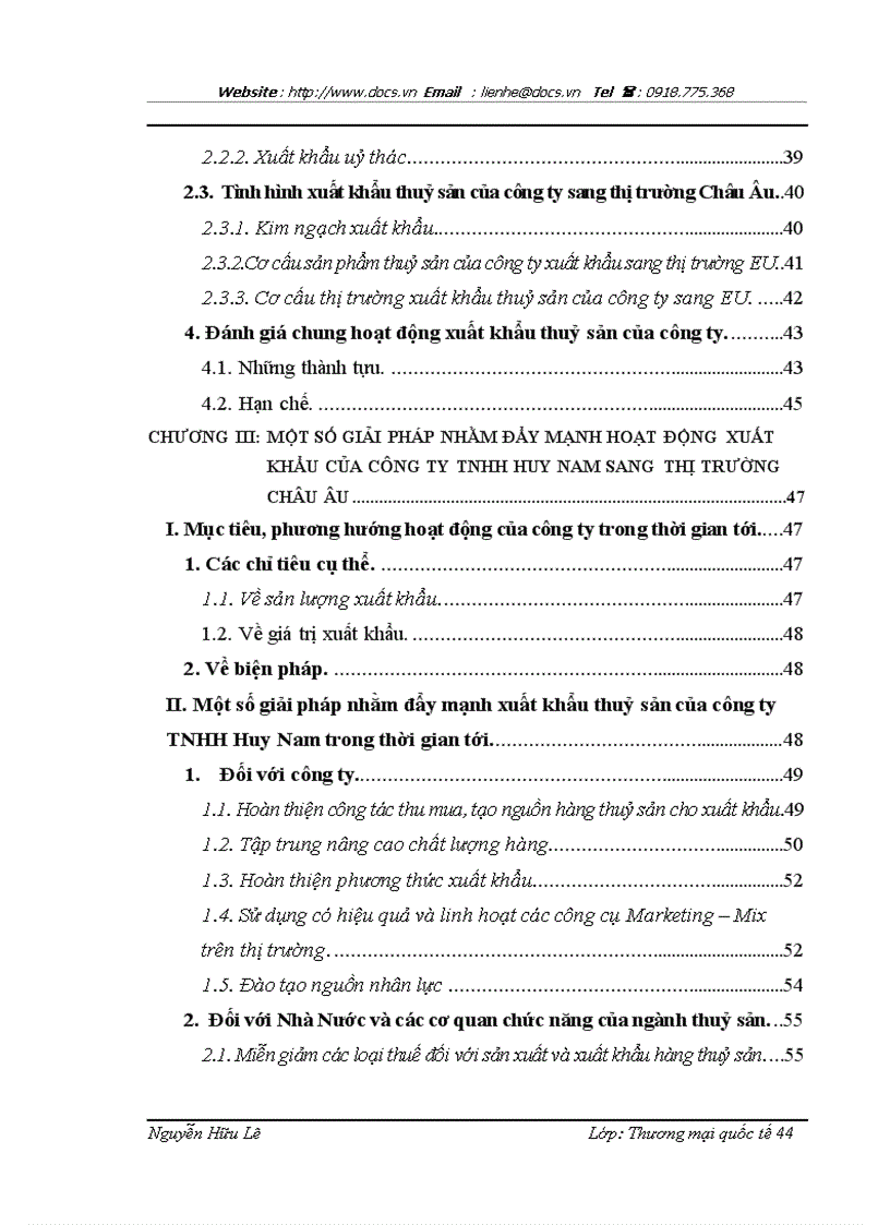 image for page Một số giải pháp nhằm đẩy mạnh xuất khẩu thuỷ sản của công ty TNHH Huy Nam sang thị trường Châu Âu
