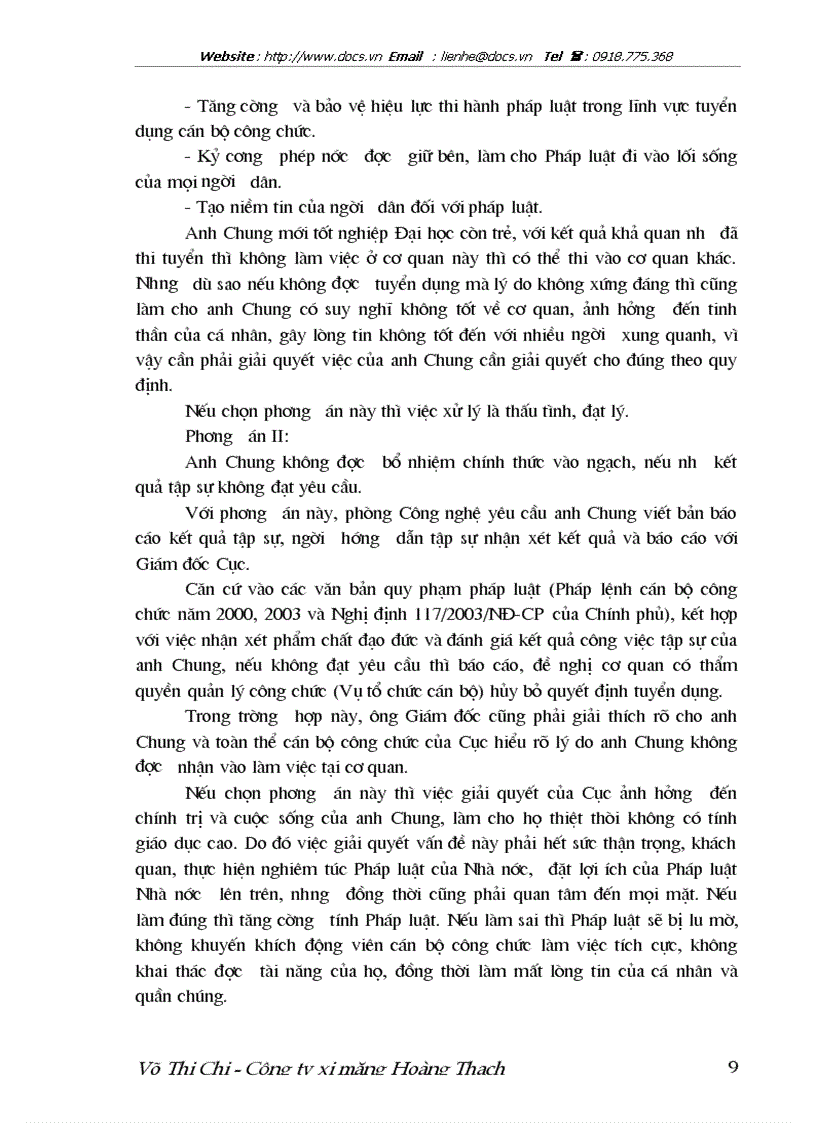 image for page Xử lý tình huống tình huống tuyển chọn công chức trong một cơ quan Bộ