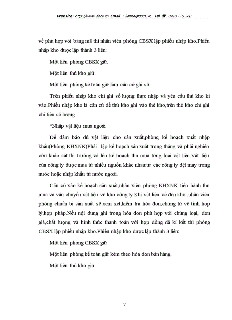 image for page Hoàn thiện kế toán nguyên vật liệu tại Công ty Cổ phần May Thăng Long