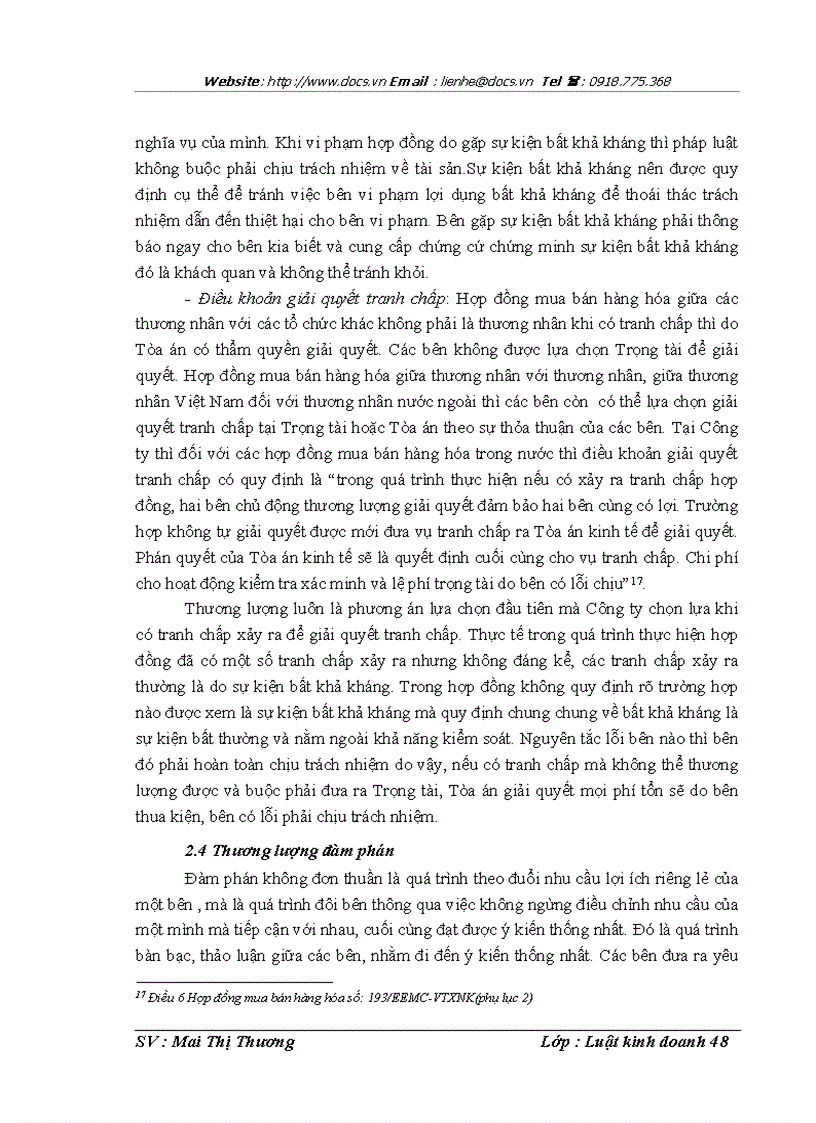 image for page Giao kết và thực hiện hợp đồng mua bán hàng hóa tại công ty TNHH Nhất Nước