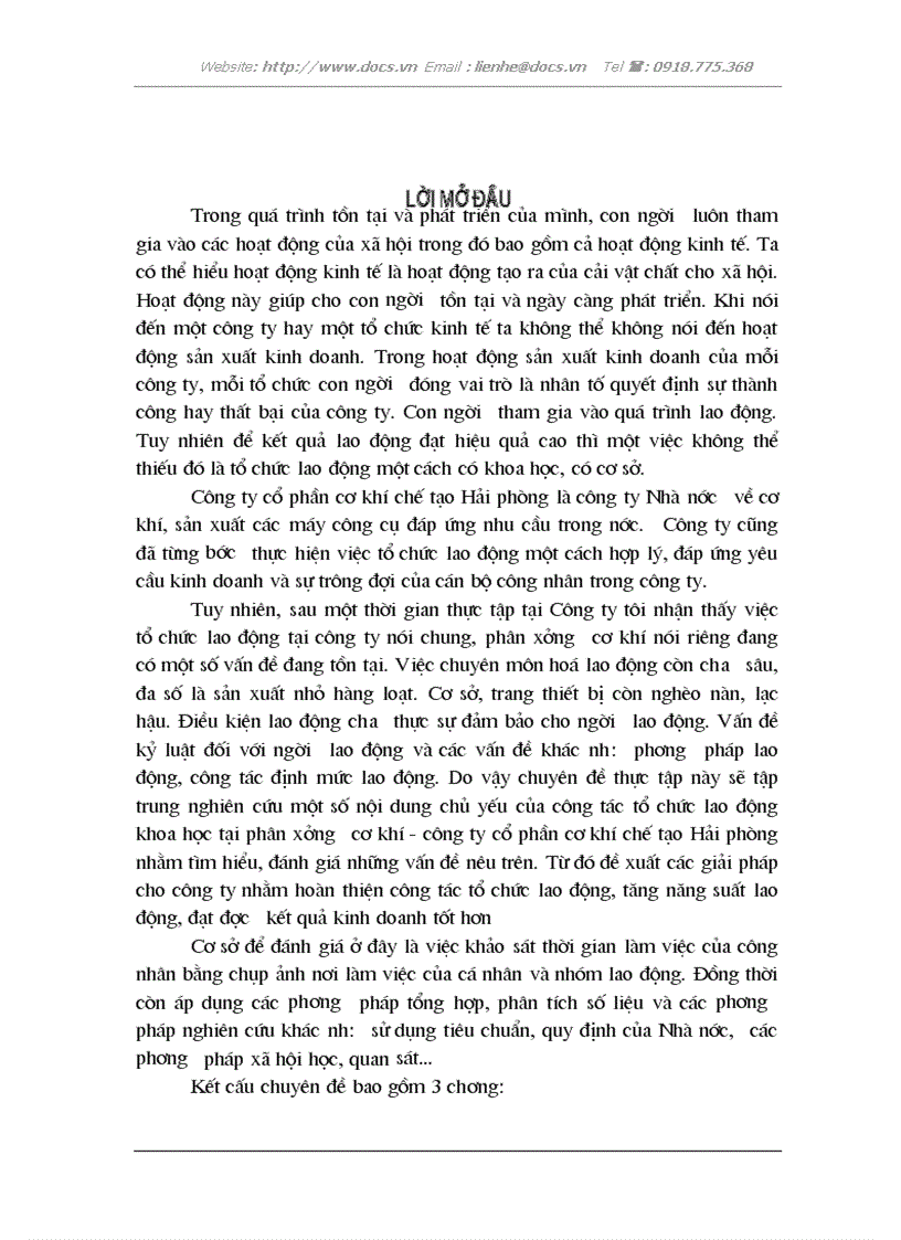 image for page Thực trạng trình độ tổ chức lao động khoa học tại phân xưởng cơ khí công ty cổ phần cơ khí chế tạo hải phòng