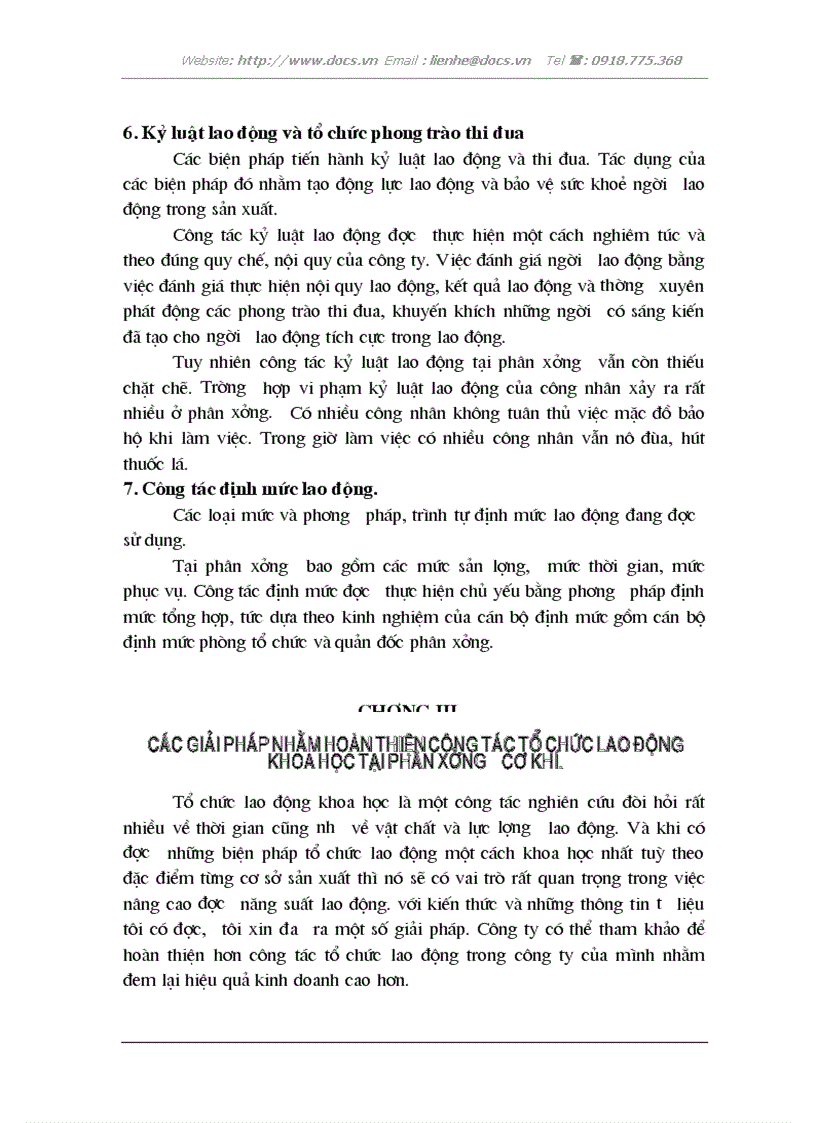 image for page Thực trạng trình độ tổ chức lao động khoa học tại phân xưởng cơ khí công ty cổ phần cơ khí chế tạo hải phòng