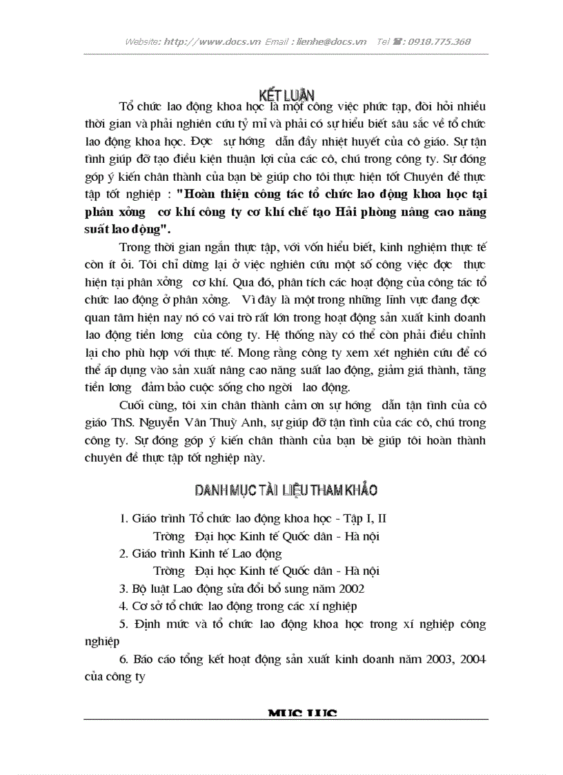 image for page Thực trạng trình độ tổ chức lao động khoa học tại phân xưởng cơ khí công ty cổ phần cơ khí chế tạo hải phòng