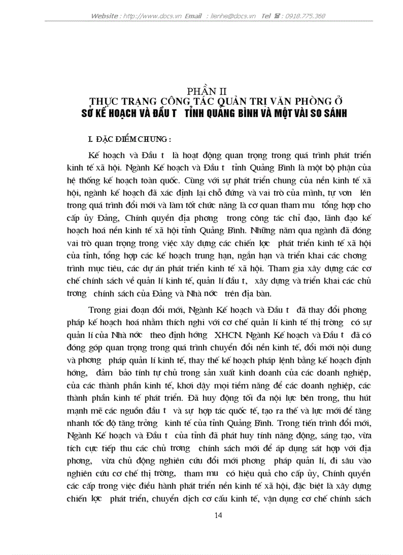 image for page Công tác quản trị văn phòng với việc nâng cao hiệu quả hoạt động của Sở Kế hoạch và Đầu tư tỉnh Quảng Bình