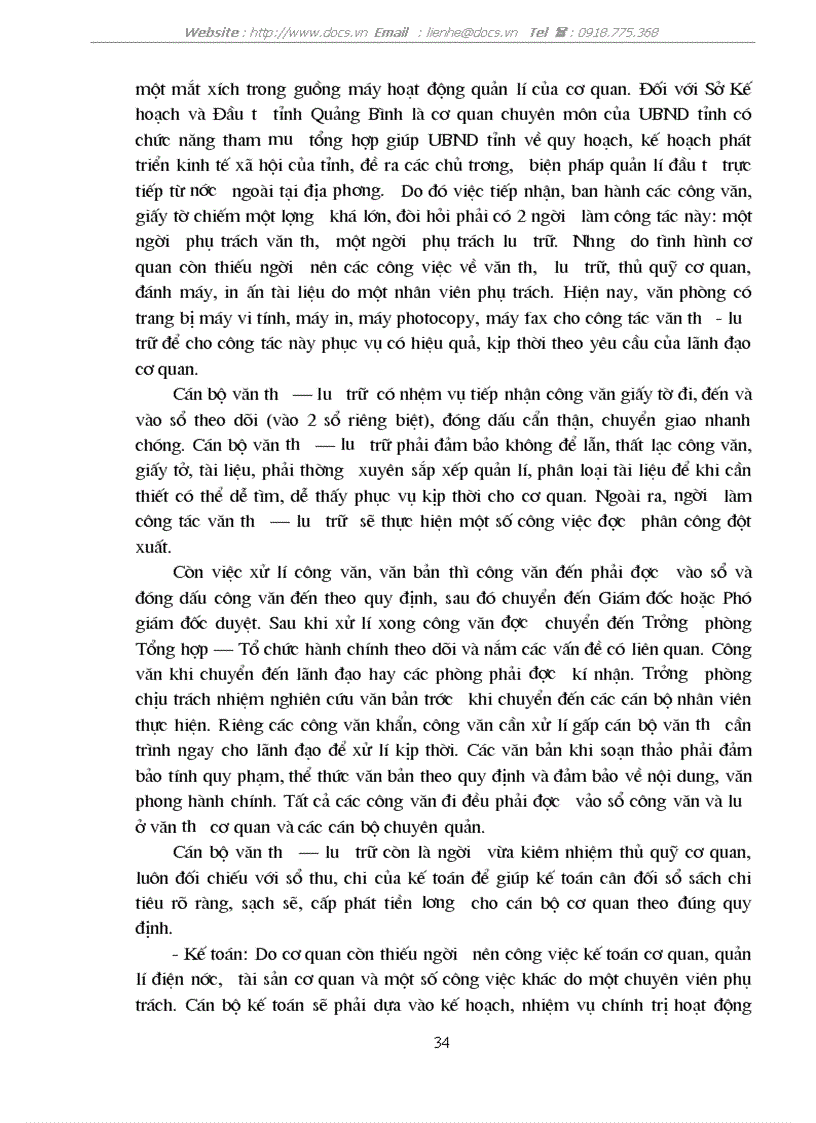 image for page Công tác quản trị văn phòng với việc nâng cao hiệu quả hoạt động của Sở Kế hoạch và Đầu tư tỉnh Quảng Bình