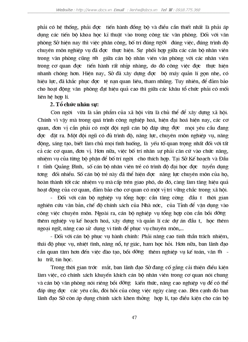 image for page Công tác quản trị văn phòng với việc nâng cao hiệu quả hoạt động của Sở Kế hoạch và Đầu tư tỉnh Quảng Bình