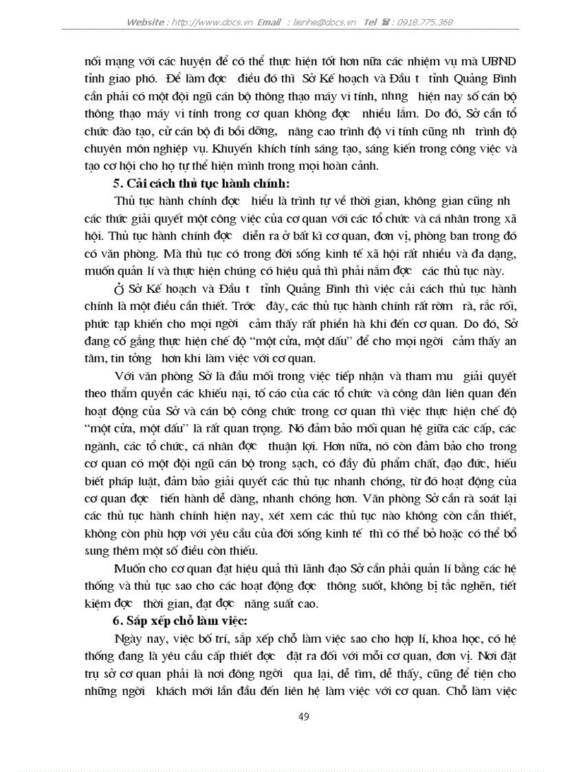 image for page Công tác quản trị văn phòng với việc nâng cao hiệu quả hoạt động của Sở Kế hoạch và Đầu tư tỉnh Quảng Bình