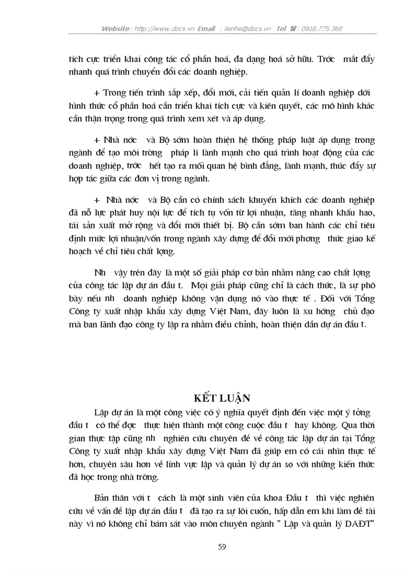 image for page Một số giải pháp nhằm nâng cao chất lượng lập dự án tại Tổng Công ty xuất nhập khẩu xây dựng Việt Nam