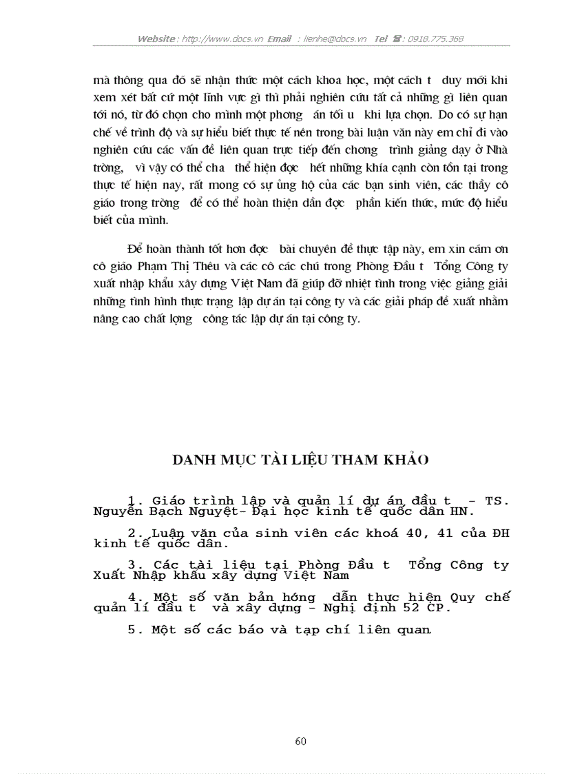 image for page Một số giải pháp nhằm nâng cao chất lượng lập dự án tại Tổng Công ty xuất nhập khẩu xây dựng Việt Nam