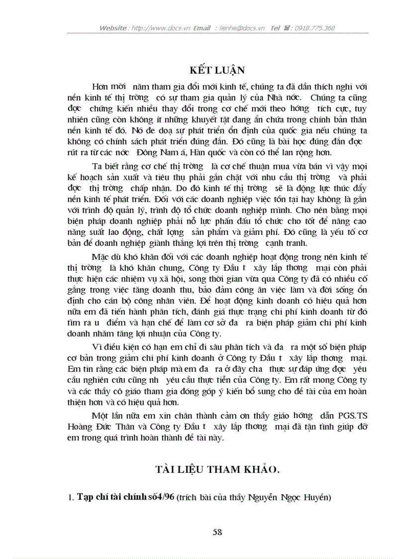 image for page Biện pháp giảm chi phí kinh doanh ở công ty Đầu Tư Xây lắp Thương Mại