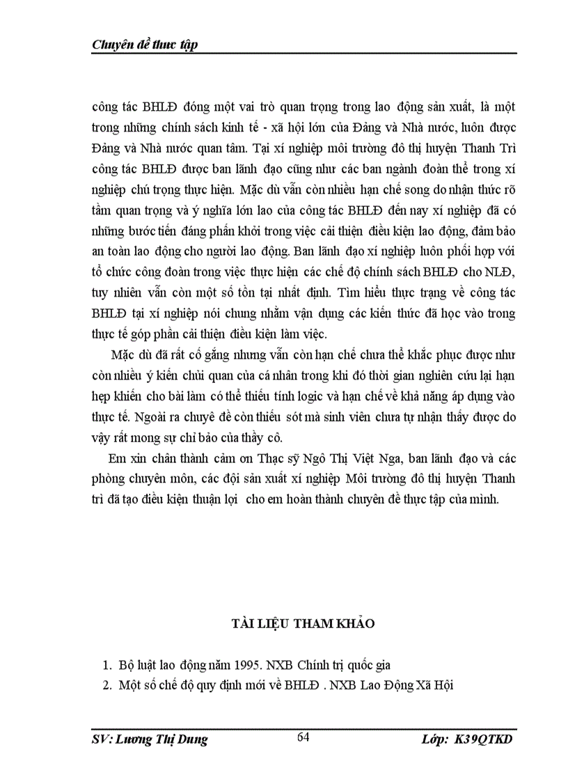 image for page Công tác bảo hộ lao động đối với người lao động tại xí nghiệp môi trường đô thị huyện thanh trì