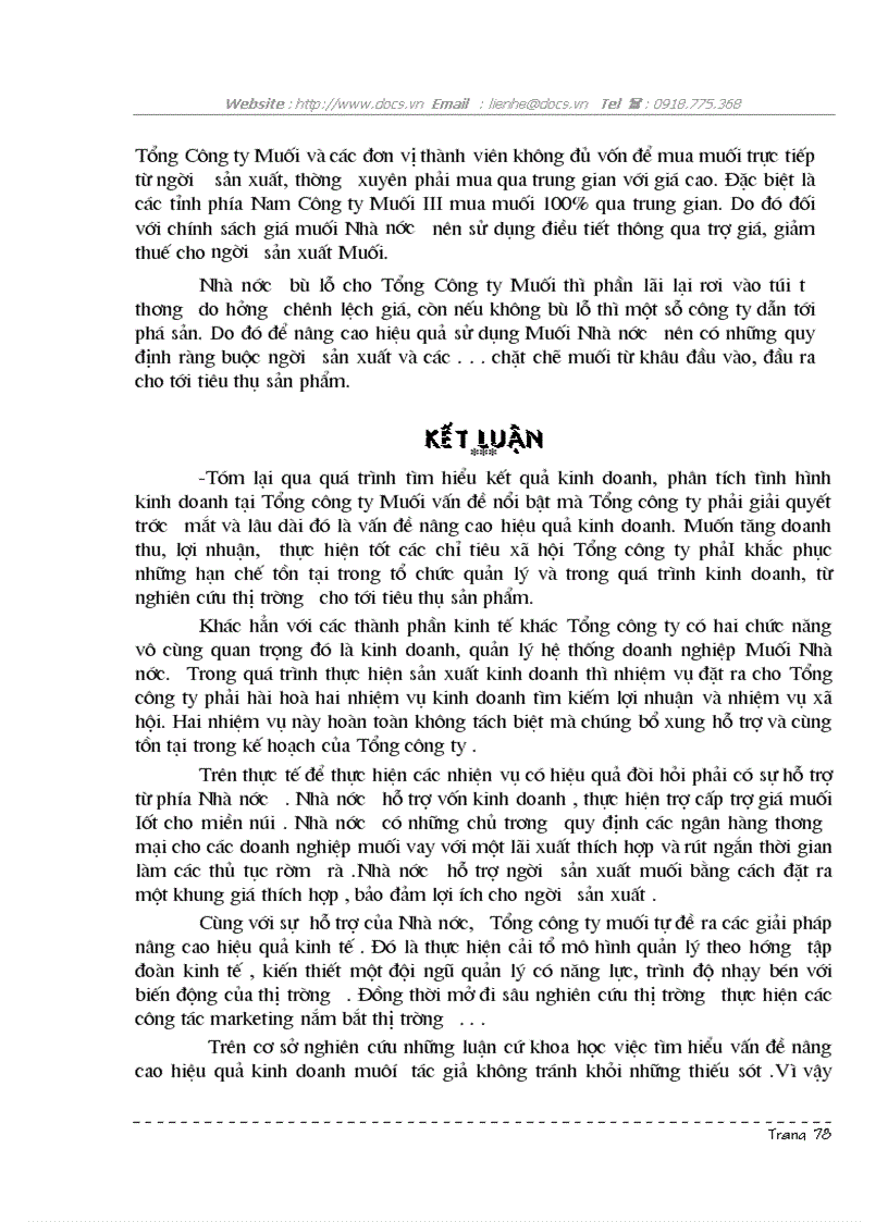 image for page 1số biện pháp góp phần nâng cao hiệu quả kinh doanh muối ở Tổng C ty Muối VN