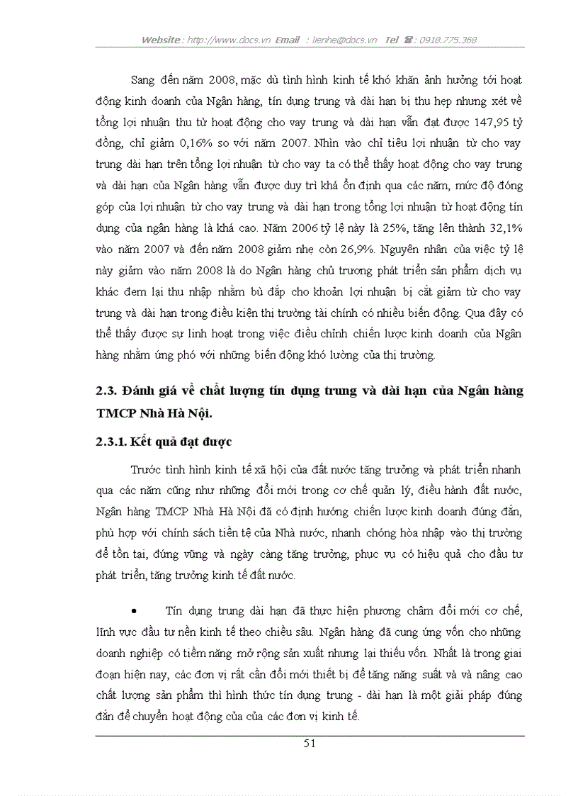 image for page Nâng cao chất lượng tín dụng trung và dài hạn tại Ngân hàng TMCP Nhà Hà Nội