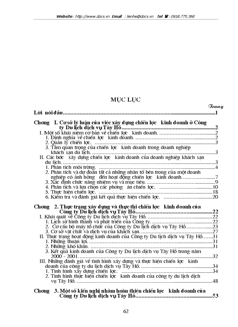 image for page Một số kiến nghị nhằm hoàn thiện chiến lược kinh doanh của Công ty Du lịch dịch vụ Tây Hồ