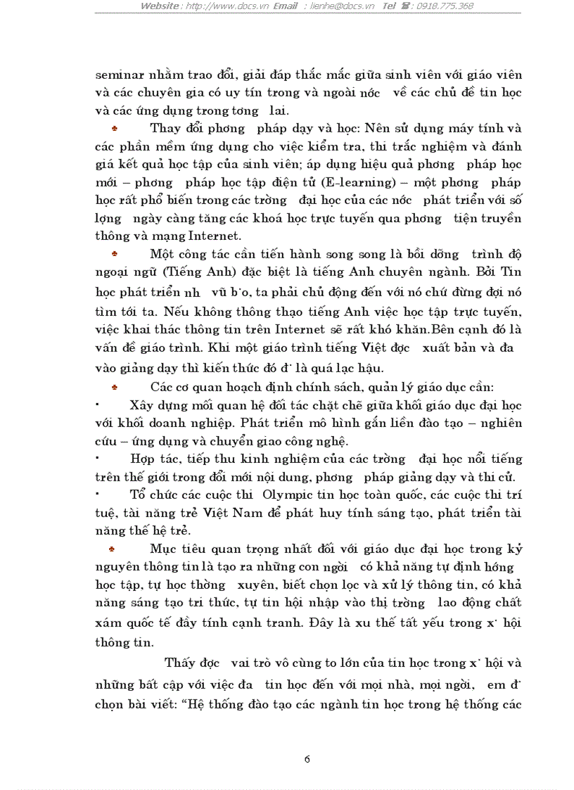 image for page Hệ thống đào tạo các ngành tin học trong hệ thống các trường đại học ở Việt Nam hiện nay