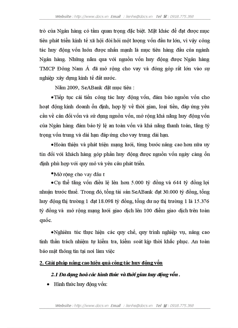 image for page Giải pháp nâng cao hiệu quả huy động vốn tại ngân hàng thương mại cổ phần Đông Nam Á