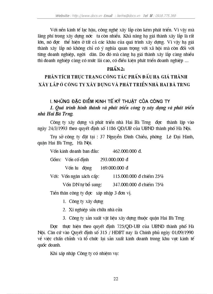 image for page Các giải pháp cơ bản góp phần hạ giá thành xây dựng công trình xây dựng ở Công ty xây dựng và phát triển nhà Hai Bà Trưng