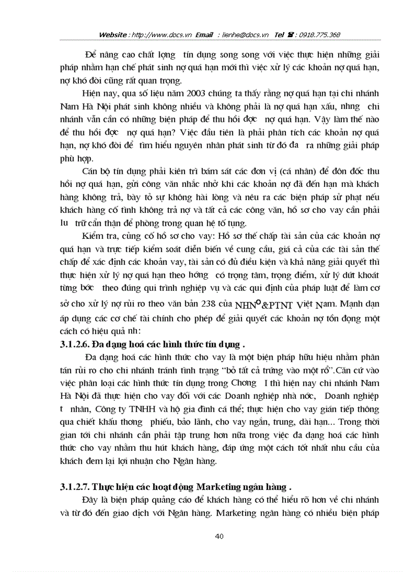 image for page Giải pháp nâng cao chất lượng tín dụng tại Chi nhánh ngânhàng NHNo PTNT AgriBank Nam Hà Nội