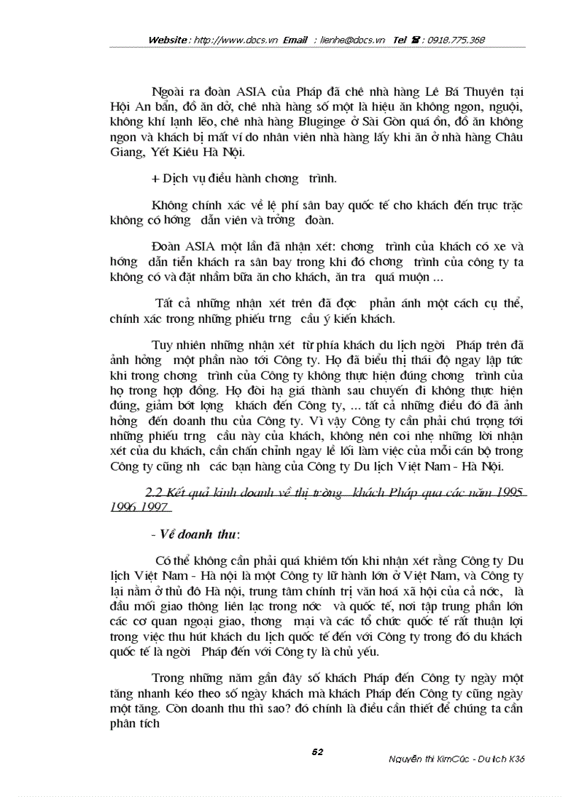 image for page Thị trường khách du lịch là người Pháp của Công ty Du lịch Việt Nam Hà Nội thực trạng và giải pháp