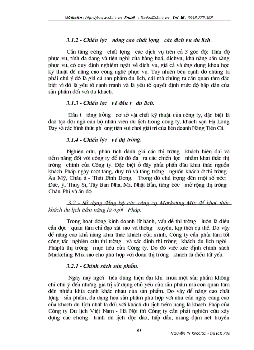 image for page Thị trường khách du lịch là người Pháp của Công ty Du lịch Việt Nam Hà Nội thực trạng và giải pháp