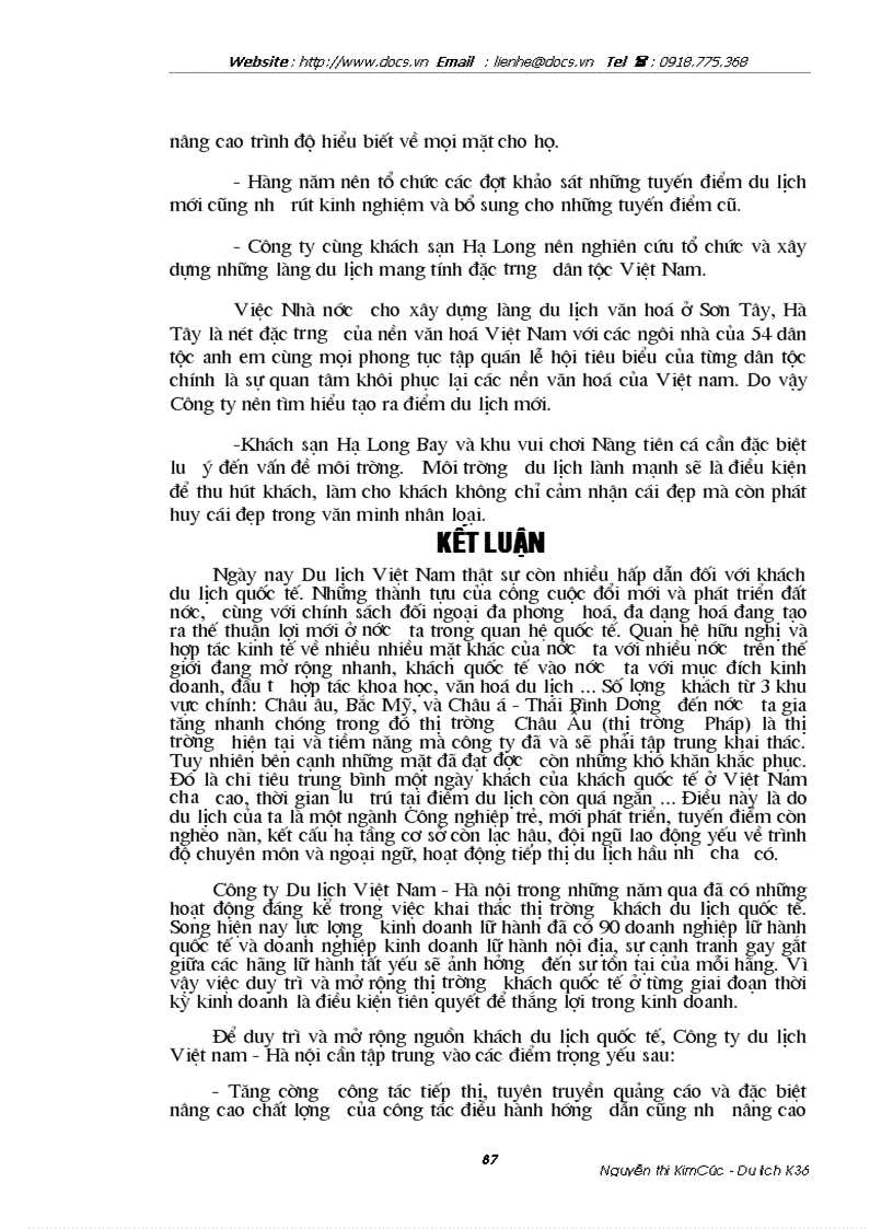 image for page Thị trường khách du lịch là người Pháp của Công ty Du lịch Việt Nam Hà Nội thực trạng và giải pháp