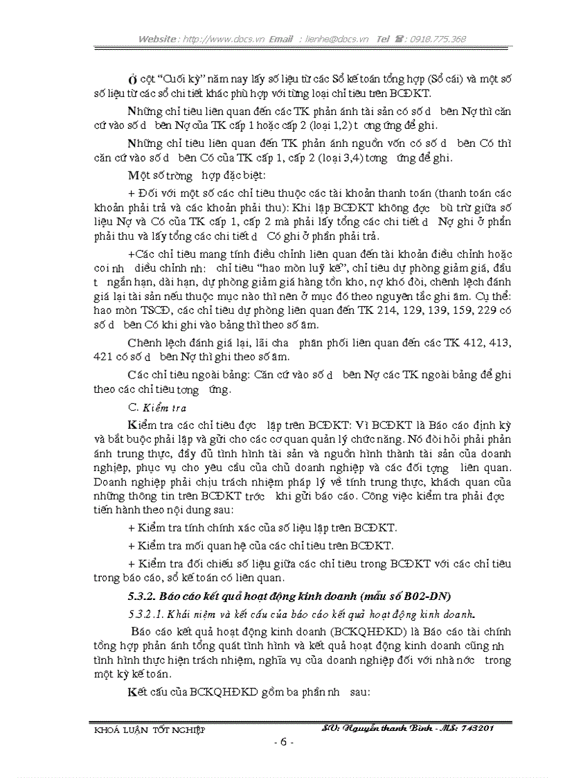 image for page Lập kiểm tra và phân tích các chỉ tiêu tài chính chủ yếu trên Báo cáo tài chính với việc tăng cường quản lý doanh nghiệp tại Công Ty TNHH XNK Nam Kỳ