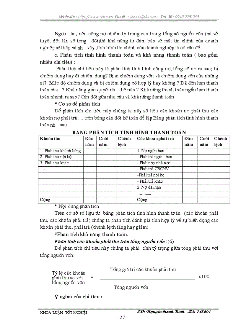 image for page Lập kiểm tra và phân tích các chỉ tiêu tài chính chủ yếu trên Báo cáo tài chính với việc tăng cường quản lý doanh nghiệp tại Công Ty TNHH XNK Nam Kỳ