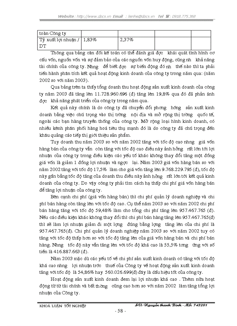 image for page Lập kiểm tra và phân tích các chỉ tiêu tài chính chủ yếu trên Báo cáo tài chính với việc tăng cường quản lý doanh nghiệp tại Công Ty TNHH XNK Nam Kỳ