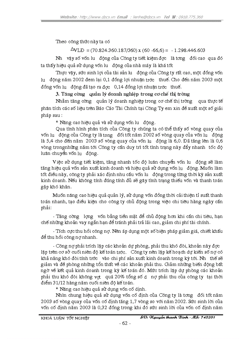 image for page Lập kiểm tra và phân tích các chỉ tiêu tài chính chủ yếu trên Báo cáo tài chính với việc tăng cường quản lý doanh nghiệp tại Công Ty TNHH XNK Nam Kỳ