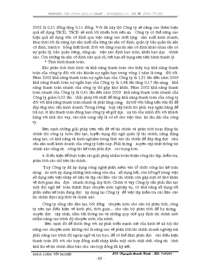 image for page Lập kiểm tra và phân tích các chỉ tiêu tài chính chủ yếu trên Báo cáo tài chính với việc tăng cường quản lý doanh nghiệp tại Công Ty TNHH XNK Nam Kỳ