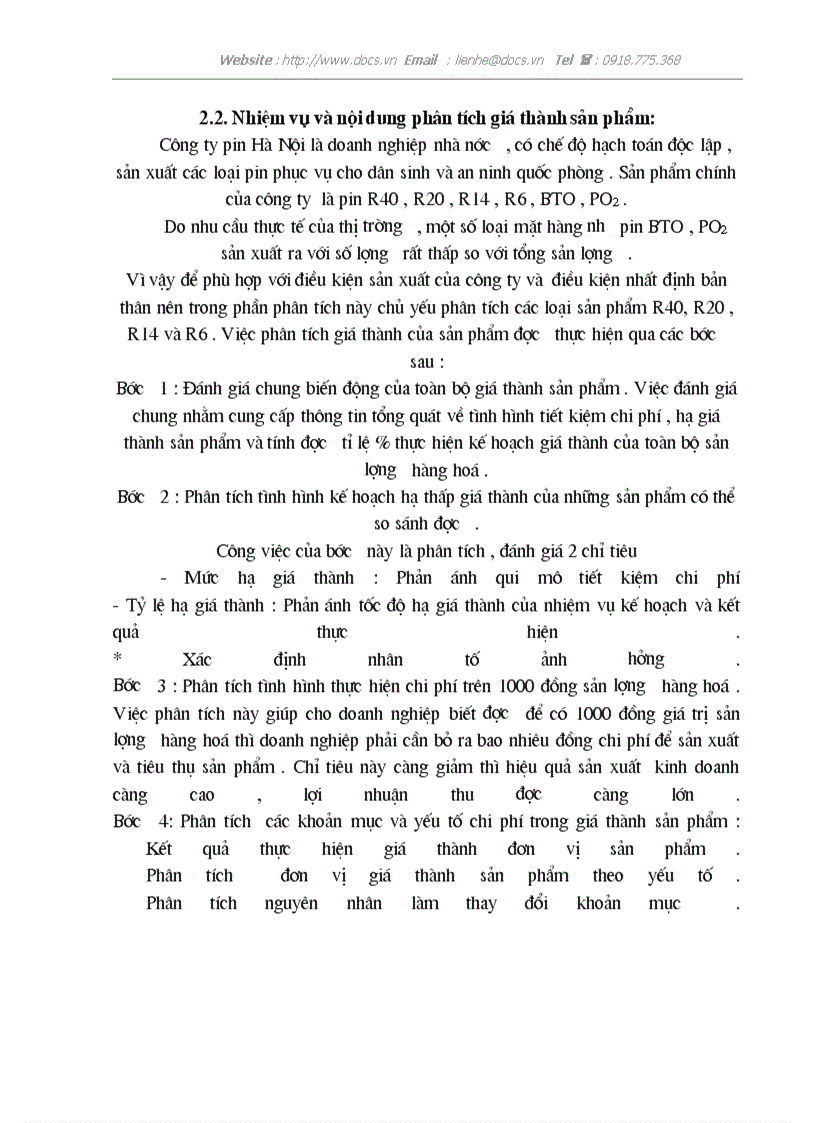 image for page Một số biện pháp nhằm hạ giá thành sản phẩm tại công ty Pin Hà Nội