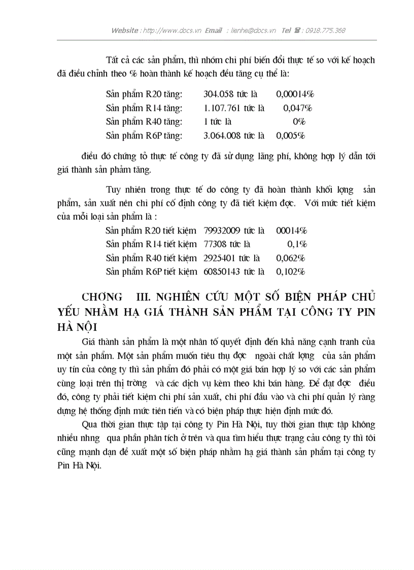 image for page Một số biện pháp nhằm hạ giá thành sản phẩm tại công ty Pin Hà Nội
