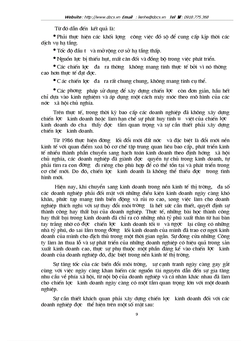 image for page Hoạch định chiến lược kinh doanh ở Tổng Công ty Xây dựng Sông Đà đến năm 2010