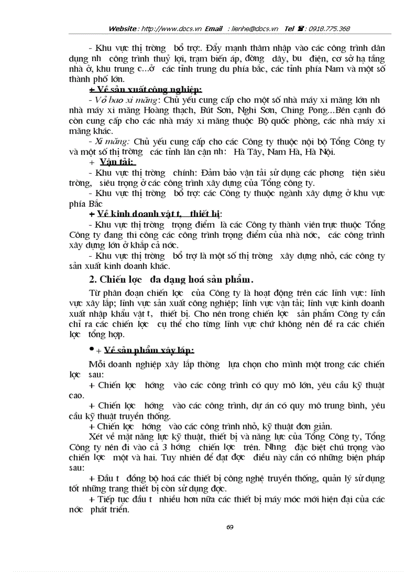 image for page Hoạch định chiến lược kinh doanh ở Tổng Công ty Xây dựng Sông Đà đến năm 2010