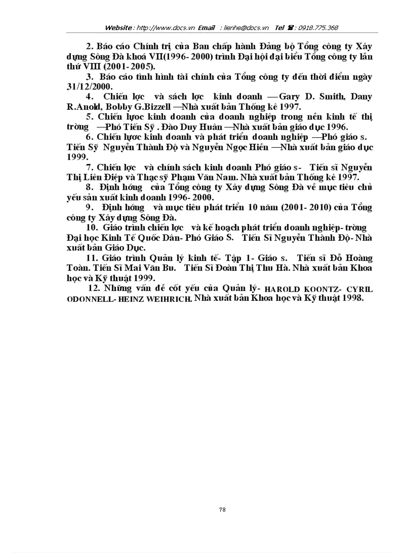 image for page Hoạch định chiến lược kinh doanh ở Tổng Công ty Xây dựng Sông Đà đến năm 2010