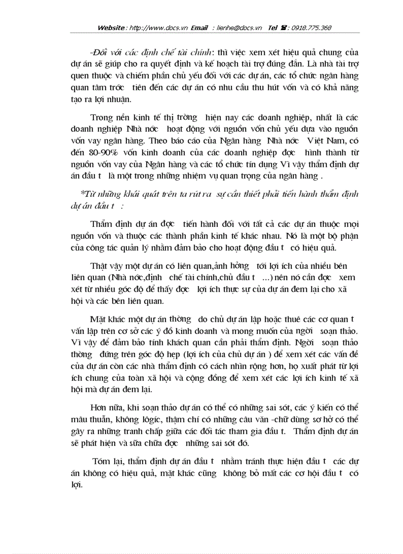 image for page Thẩm định dự án khía cạnh tài chính dự án đầu tư tại SGD ngânhàng NHĐT PT BIDV VN