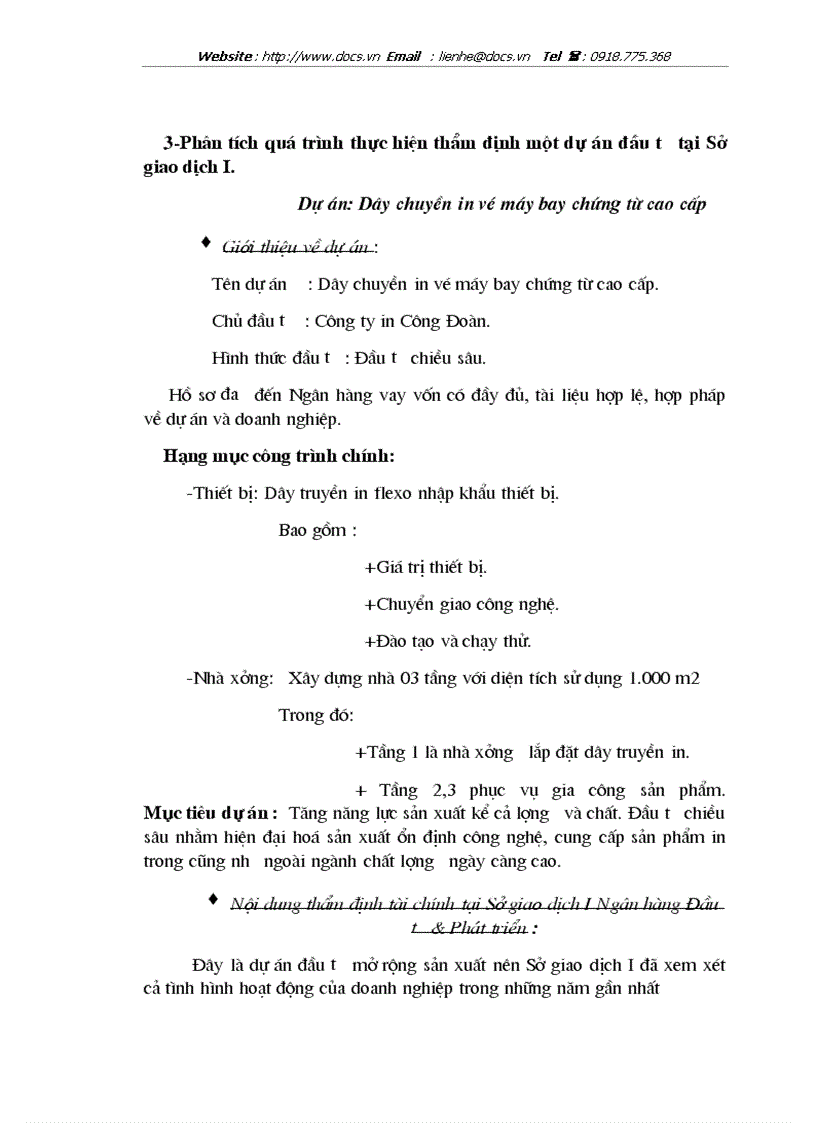 image for page Thẩm định dự án khía cạnh tài chính dự án đầu tư tại SGD ngânhàng NHĐT PT BIDV VN