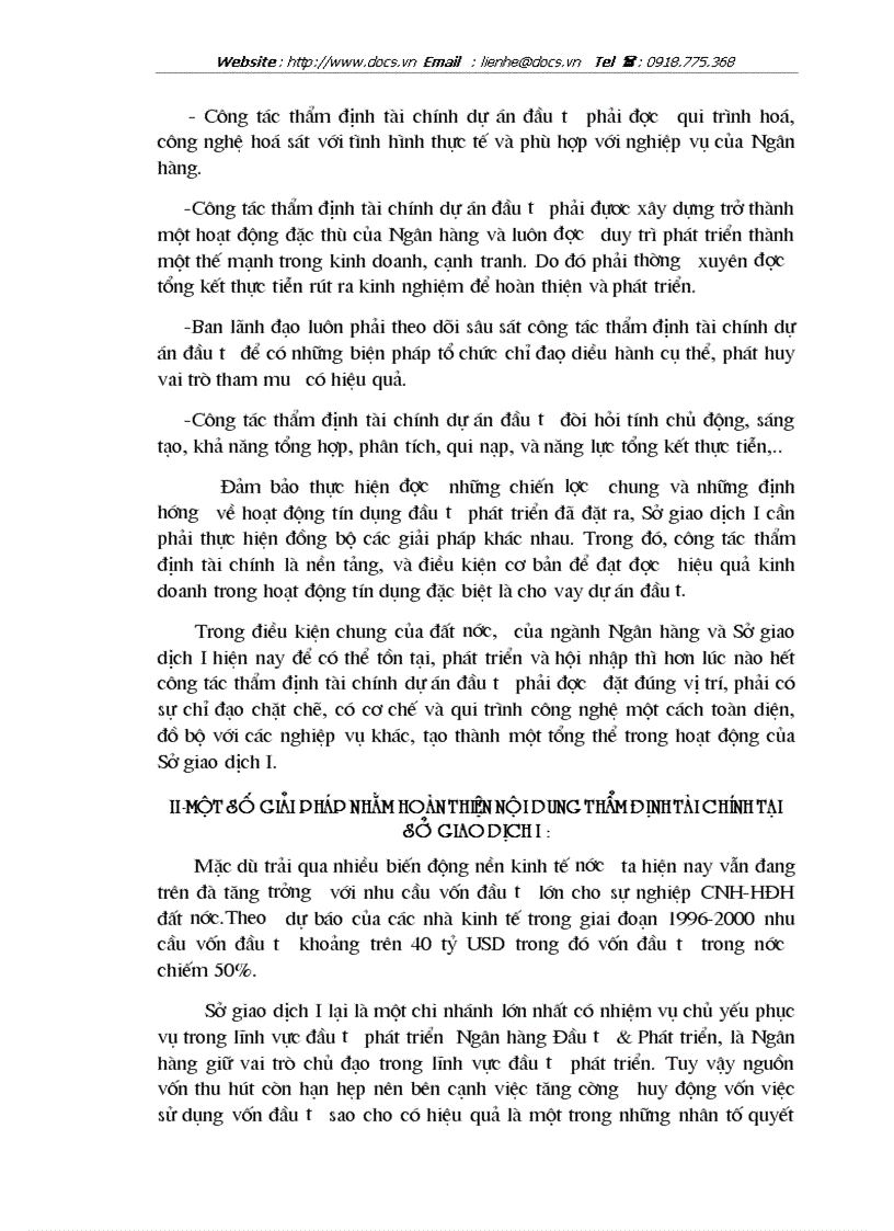 image for page Thẩm định dự án khía cạnh tài chính dự án đầu tư tại SGD ngânhàng NHĐT PT BIDV VN