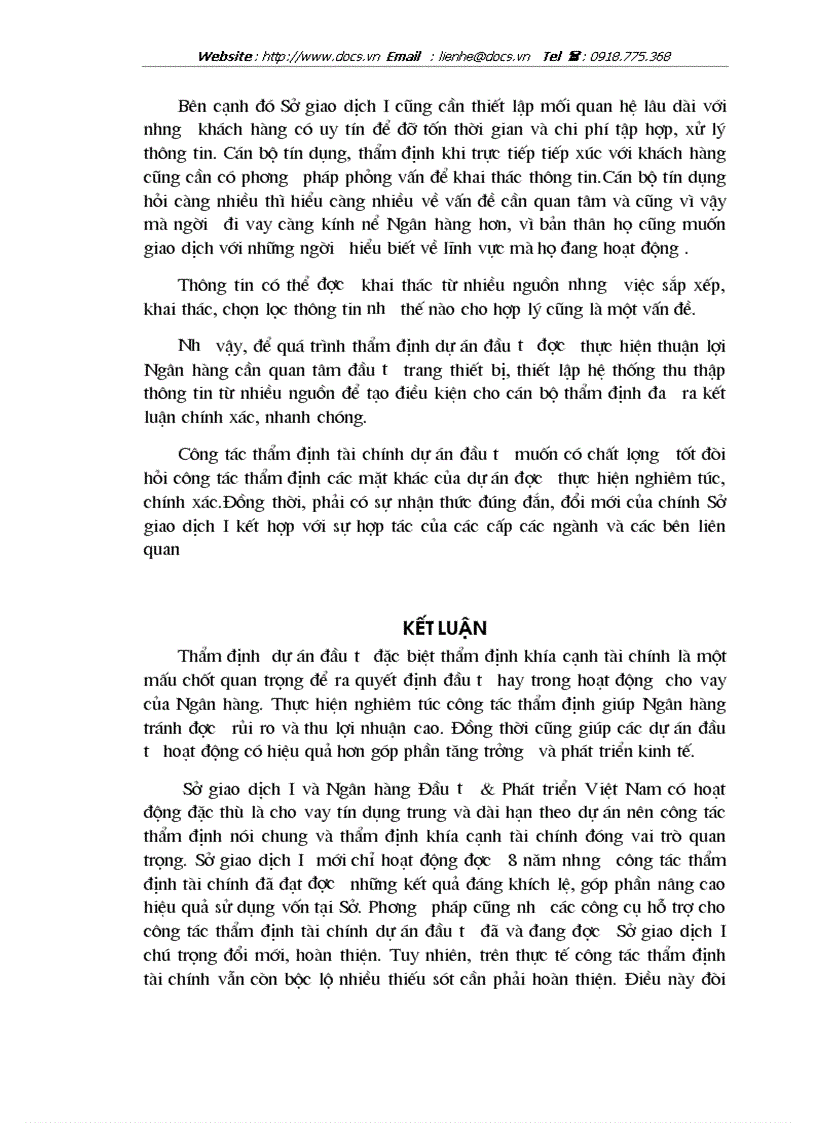 image for page Thẩm định dự án khía cạnh tài chính dự án đầu tư tại SGD ngânhàng NHĐT PT BIDV VN