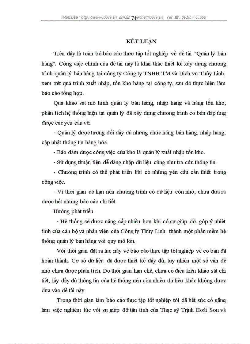 image for page Xây dựng phần mềm quản lý Bán hàng tại C ty TNHH Thương mại Dịch vụ Thuỷ Linh