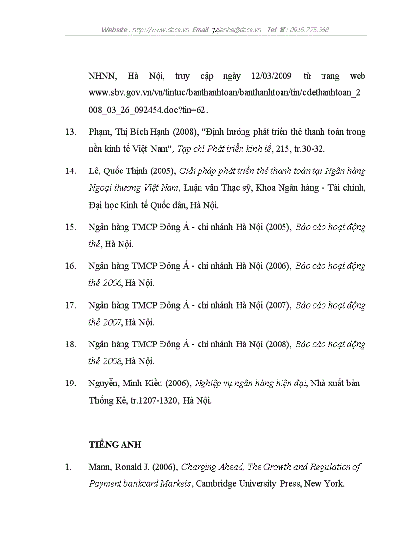 image for page Phát triển hoạt động thanh toán thẻ tại ngân hàng TMCP Đông Á chi nhánh Hà Nội
