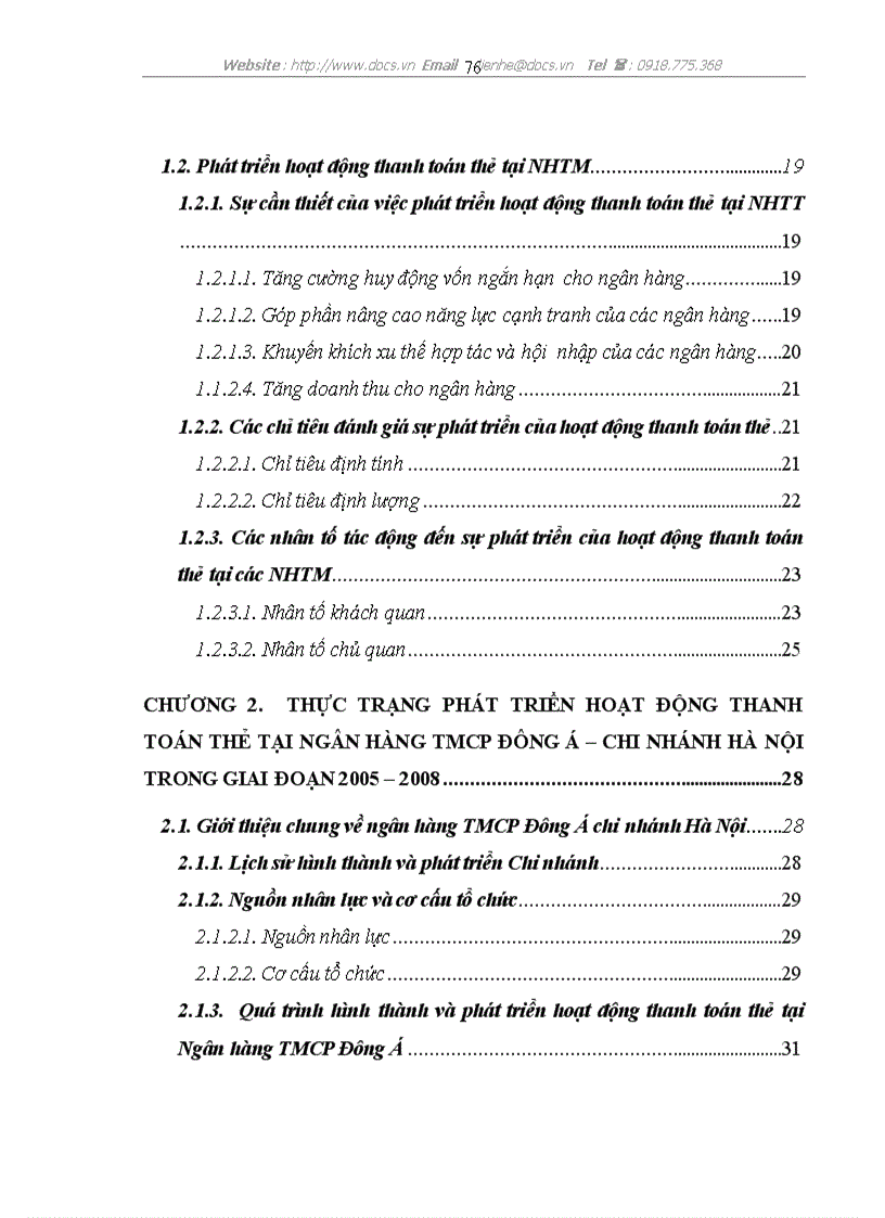 image for page Phát triển hoạt động thanh toán thẻ tại ngân hàng TMCP Đông Á chi nhánh Hà Nội