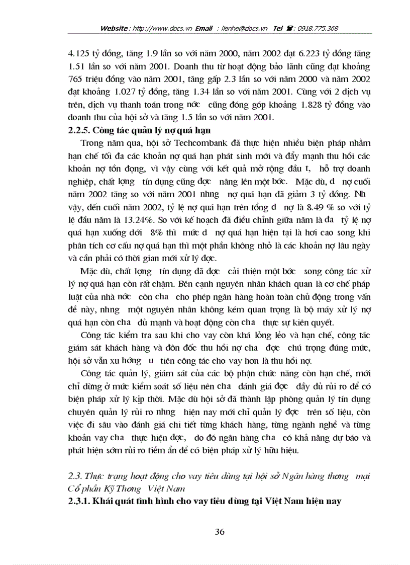 image for page Giải pháp đẩy mạnh hoạt động cho vay tiêu dùng tại hội sở ngânhàng NHTMCP Kỹ Thương TechcomBank VN