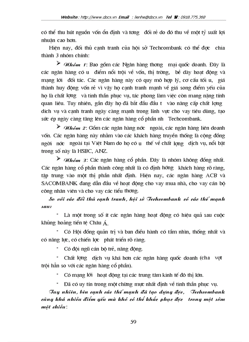 image for page Giải pháp đẩy mạnh hoạt động cho vay tiêu dùng tại hội sở ngânhàng NHTMCP Kỹ Thương TechcomBank VN