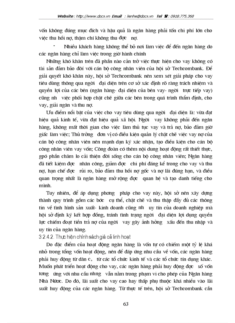 image for page Giải pháp đẩy mạnh hoạt động cho vay tiêu dùng tại hội sở ngânhàng NHTMCP Kỹ Thương TechcomBank VN