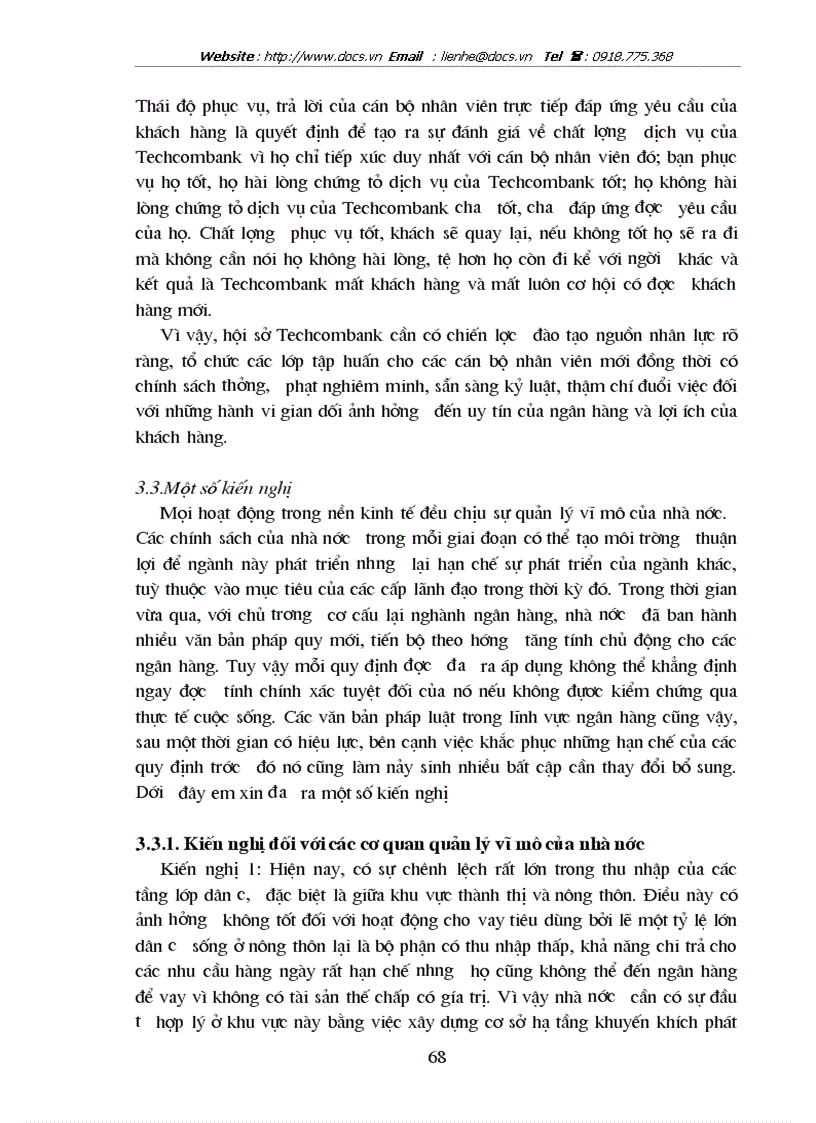 image for page Giải pháp đẩy mạnh hoạt động cho vay tiêu dùng tại hội sở ngânhàng NHTMCP Kỹ Thương TechcomBank VN