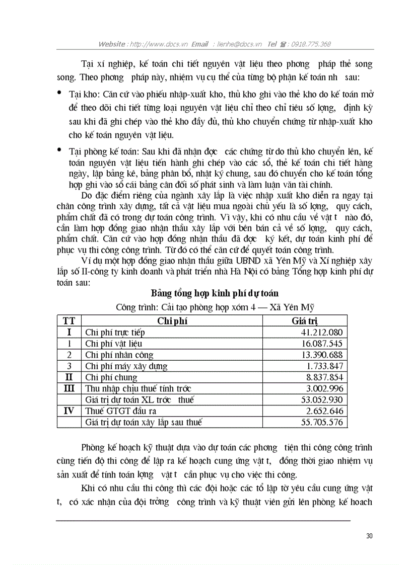 image for page Công tác kế toán nguyên vật liệu tại Xí nghiệp xây lắp II Công ty kinh doanh phát triển nhà Hà Nội