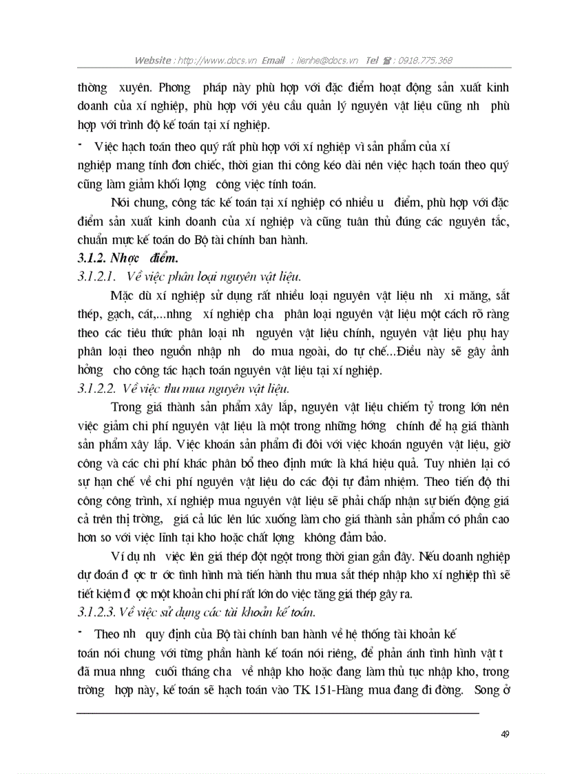 image for page Công tác kế toán nguyên vật liệu tại Xí nghiệp xây lắp II Công ty kinh doanh phát triển nhà Hà Nội