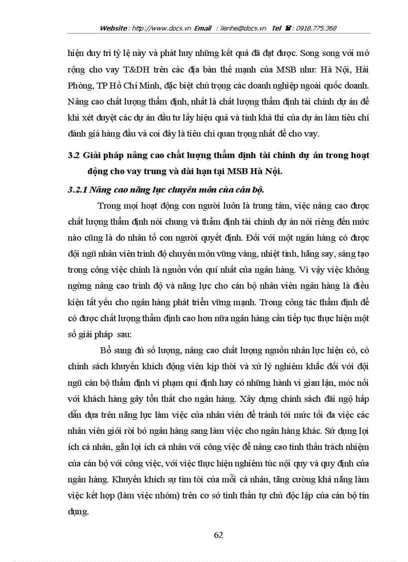 image for page Nâng cao chất lượng thẩm định tài chính dự án trong hoạt động cho vay trung dài hạn tại ngânhàng NHTMCP Hàng Hải MSB chi nhánh Hà Nội