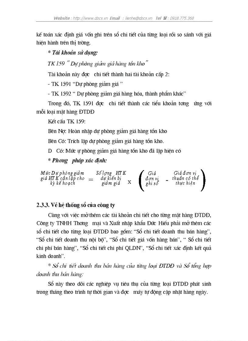 image for page Hoàn thiện hạch toán tiêu thụ hàng hoá xác định kết quả tiêu thụ hàng hoá tại C ty Thương mại XNK Đức Hiếu